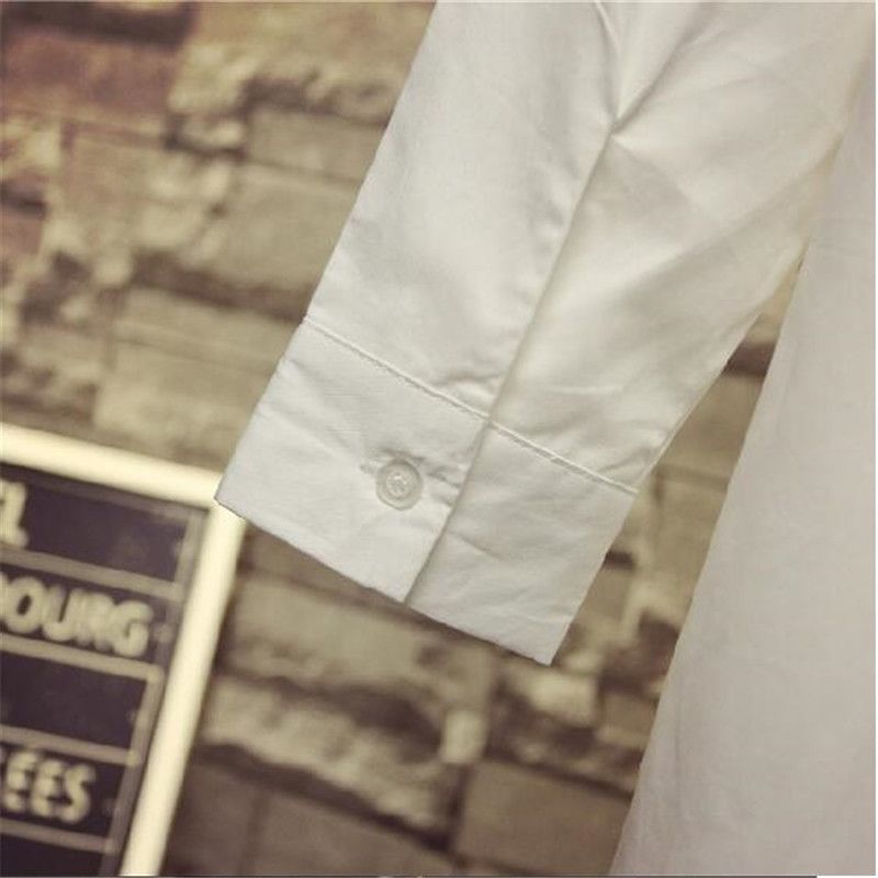 Plus Size Spring Fashion Women Shirts Patchwork Loose Casual Long Blouses Cotton Female long sleeve White Shirt Ladies Tops D377 210512