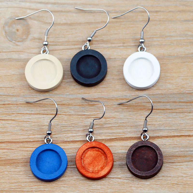 12mm Blank Earrings Wood Cabochon Settings Base Stainless Steel Earring Hooks Clasp for DIY Jewelry 1543 V2
12mm Blank Earrings Wood Cabochon Settings Base Stainless Steel Earring Hooks Clasp for DIY Jewelry 1543 V2