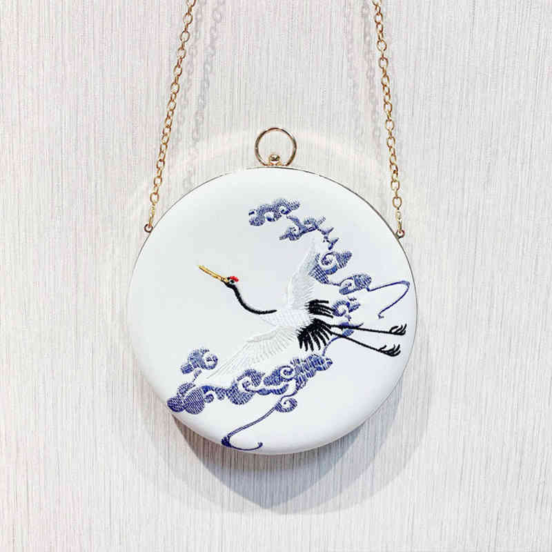 Women Round Clutch Evening Bag Vintage Handbag Embroidery Clutch Purse Wedding Party Shoulder Bag, Fox embroidery blue
Women Round Clutch Evening Bag Vintage Handbag Embroidery Clutch Purse Wedding Party Shoulder Bag, Fox embroidery blue