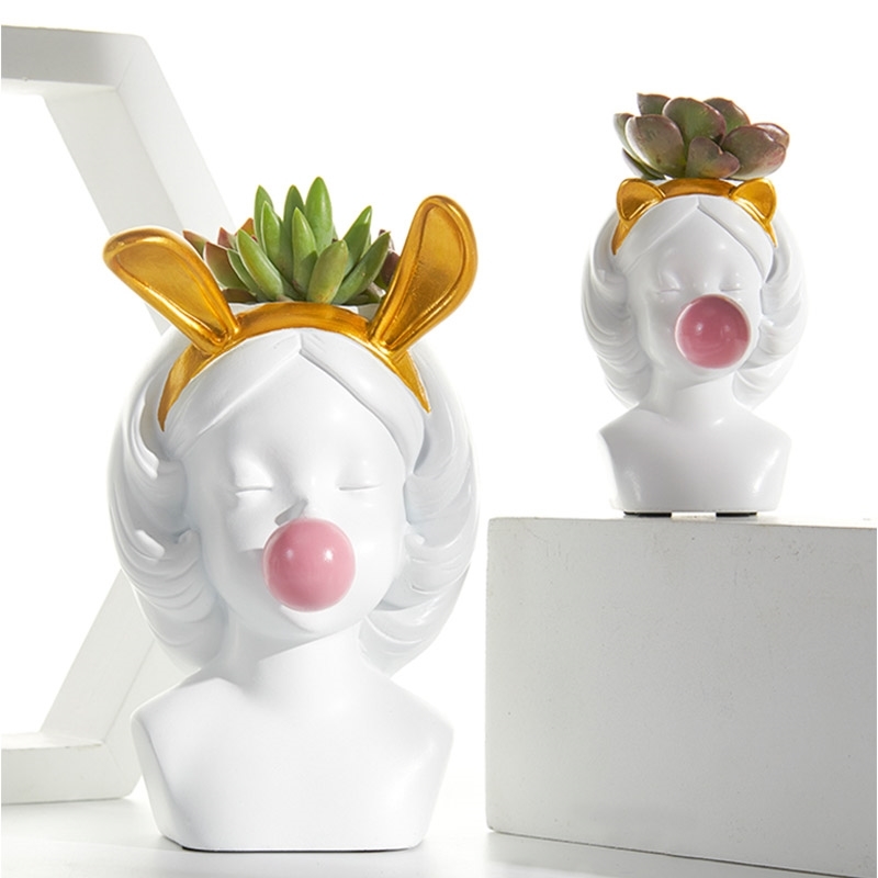 Small Cute Nordic Resin Human head Golden vase woman bubble gum vase living room Decoration Flower arrangement Creative 210409
Small Cute Nordic Resin Human head Golden vase woman bubble gum vase living room Decoration Flower arrangement Creative 210409