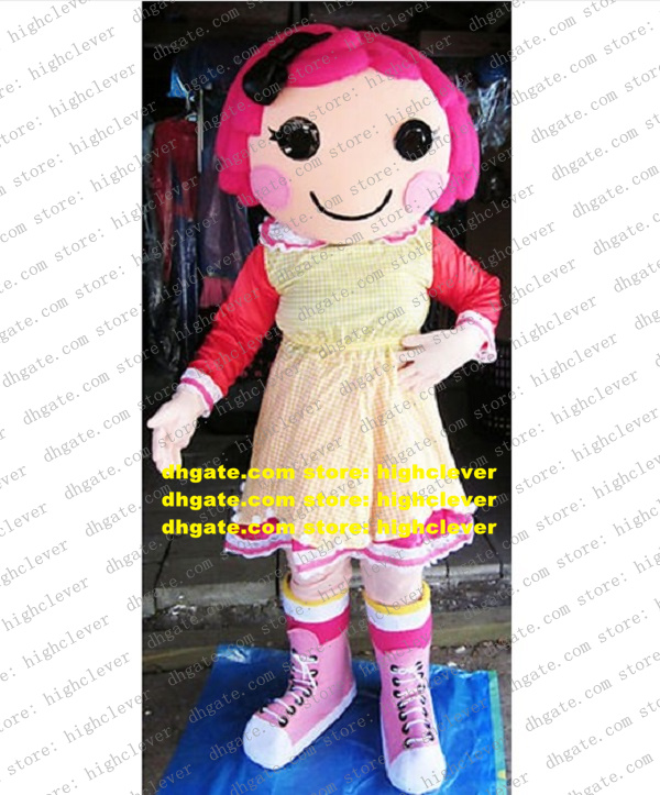 Sweet Pink Lalaloopsy Mascot Costume Mascotte Little Girl Lassock Adult With Pinks Hairs Small Black Bowknot No.1851 Free Ship, Red;yellow
Sweet Pink Lalaloopsy Mascot Costume Mascotte Little Girl Lassock Adult With Pinks Hairs Small Black Bowknot No.1851 Free Ship, Red;yellow