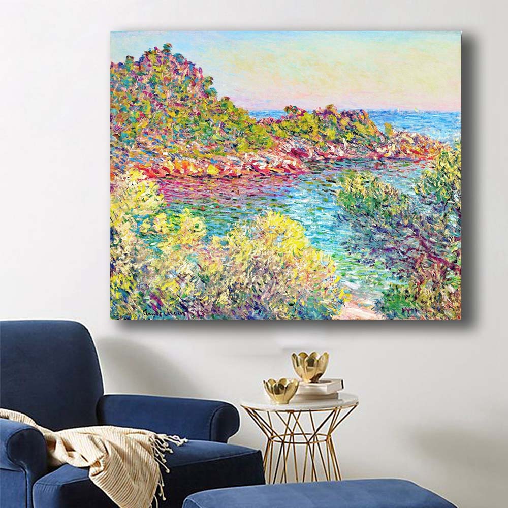 Vintage Monet Oil Painting Hanging Art Poster Sea Field Landscape Wall Print Canvas Chic Mural Drawing Ornament Home Decor