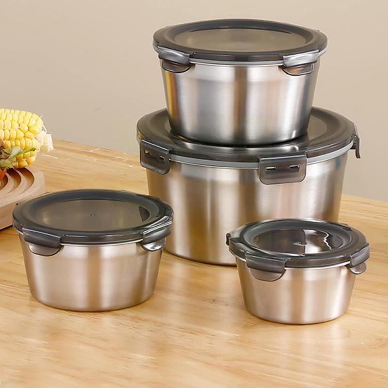 Dinnerware Sets 304 Steel Round Lunch Box With Lid Refrigerator Fresh Storage Bowl Bento Sealed T5M0
Dinnerware Sets 304 Steel Round Lunch Box With Lid Refrigerator Fresh Storage Bowl Bento Sealed T5M0
