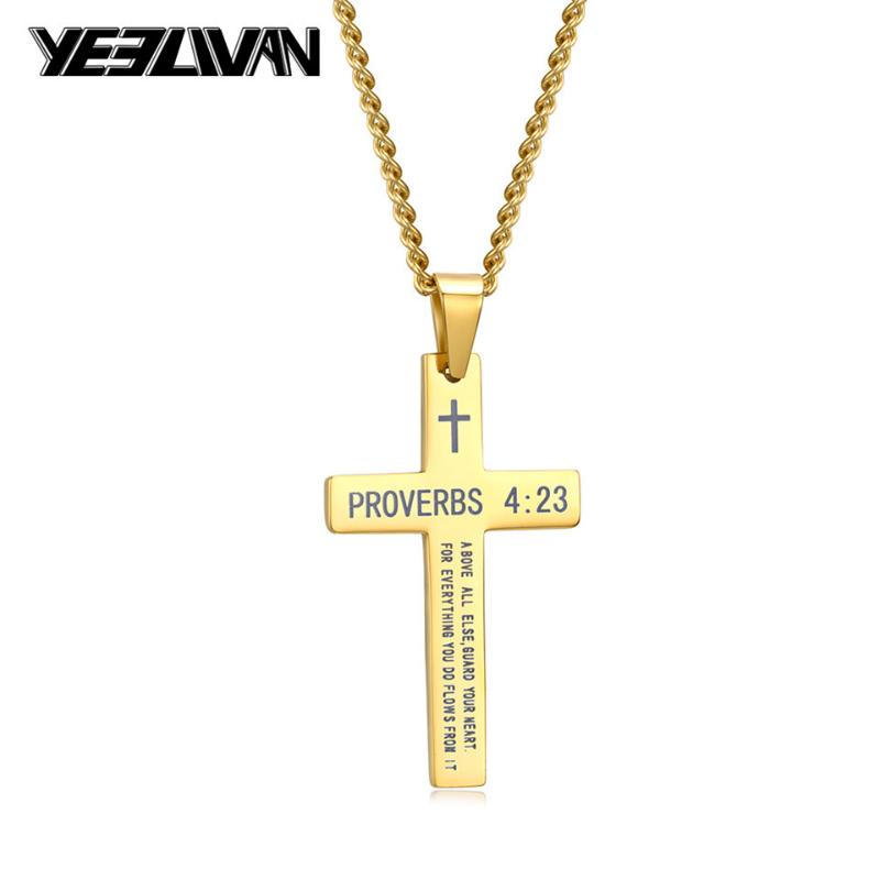 Pendant Necklaces Gold Silver Color Black Big Cross Christ Jesus Letter Necklace Stainless Steel Link Rolo Chain Heavy Men Jewelry Gift
Pendant Necklaces Gold Silver Color Black Big Cross Christ Jesus Letter Necklace Stainless Steel Link Rolo Chain Heavy Men Jewelry Gift
