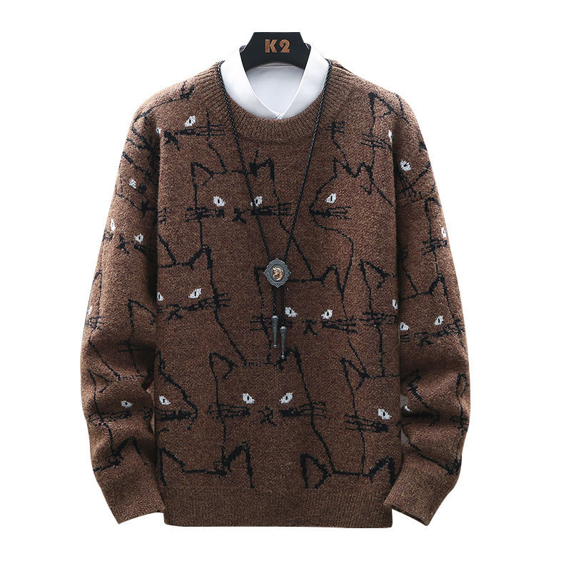 men's sweaters men casual winter cat sweaters of the male standard cartoon fit knitted around funny neck thicken cute kitty w8je, White;black
men's sweaters men casual winter cat sweaters of the male standard cartoon fit knitted around funny neck thicken cute kitty w8je, White;black