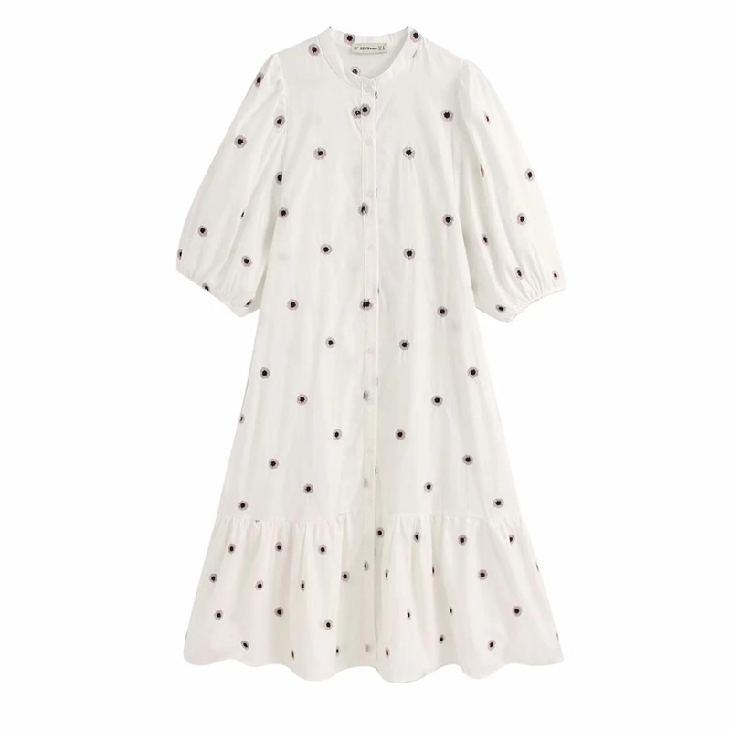 Women Fashion Embroidery Midi Dress Vintage O Neck Short Puff Sleeve Dresses Girls Casual Chic Vestidos 210520, As picture
Women Fashion Embroidery Midi Dress Vintage O Neck Short Puff Sleeve Dresses Girls Casual Chic Vestidos 210520, As picture