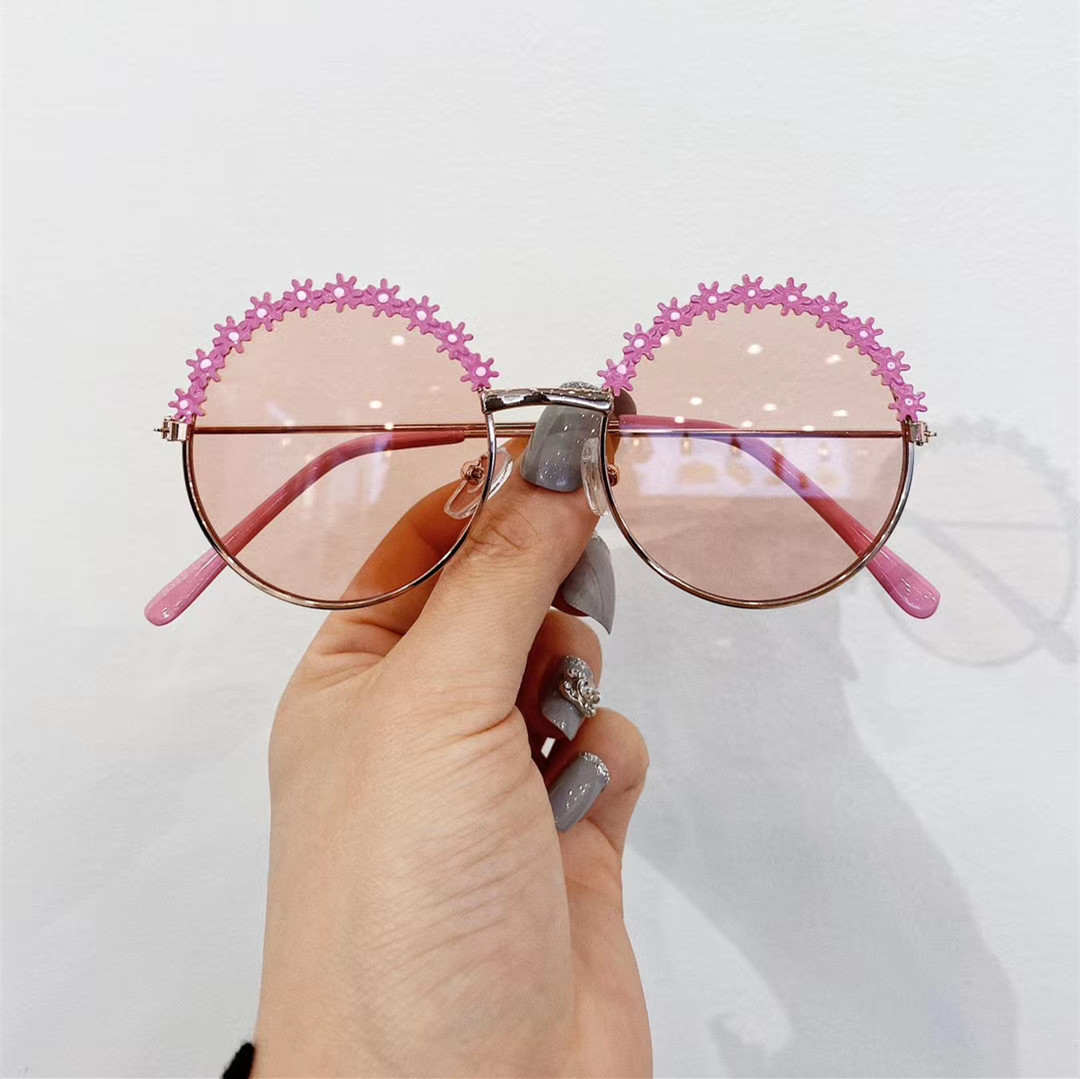 Fashion Kids Sunglasses Lovely Flower Border Girls Boys Sunglass Ultraviolet-proof Infant Glasses Eyewear Child Shades Gafas Gift Wholesale Z260305