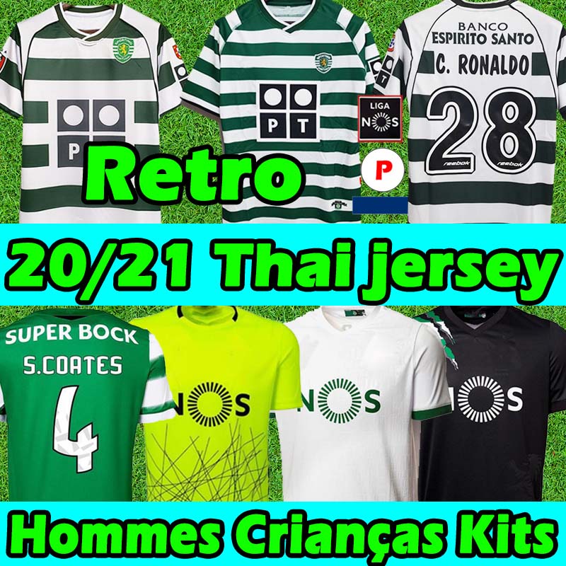 Retro Sporting CP Soccer Jerseys 2001 02 03 2004 Lisbon #28 C.RONALDO Men kids kits football jersey 20/21 SCP Lisboa jersey PALHINHA JOVANE PEDRO PORRO D.BRAGANÇA S.COATES, Goalkeeper grey patch
Retro Sporting CP Soccer Jerseys 2001 02 03 2004 Lisbon #28 C.RONALDO Men kids kits football jersey 20/21 SCP Lisboa jersey PALHINHA JOVANE PEDRO PORRO D.BRAGANÇA S.COATES, Goalkeeper grey patch