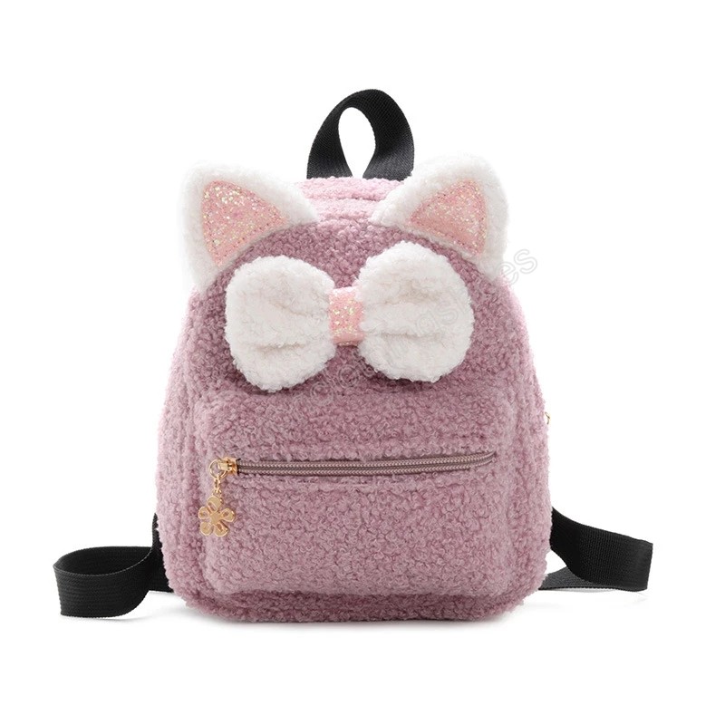 Kids Mini Backpack Purse Cute Bow School Bags for Baby Girl Kawaii Plush School Backpack