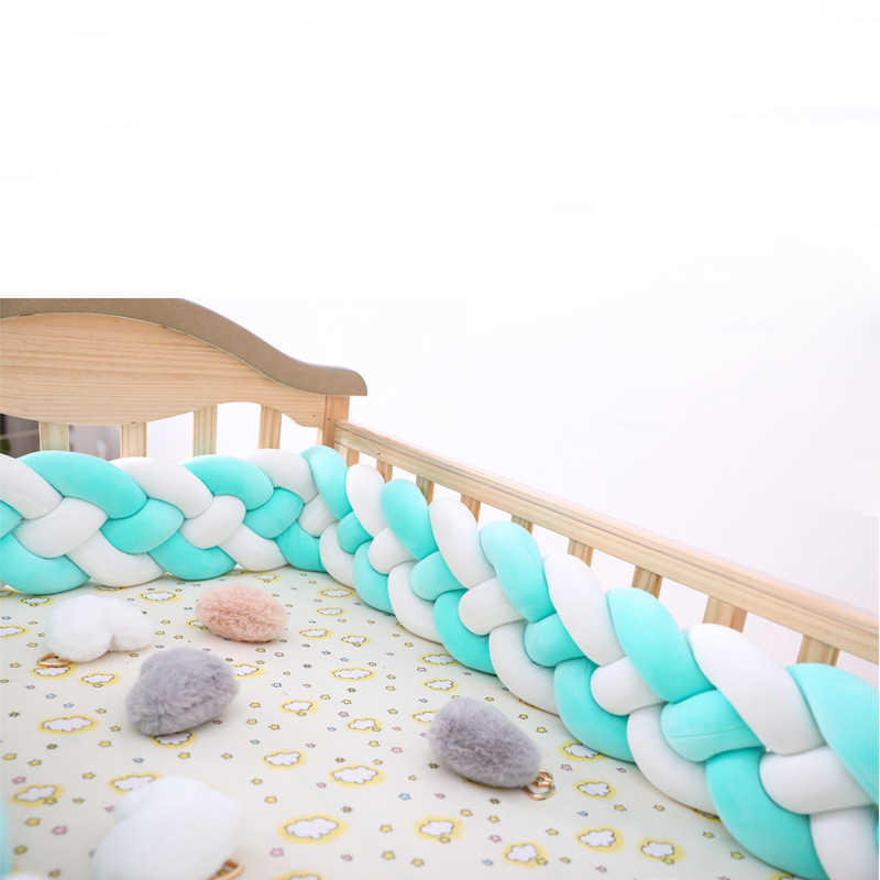 1M/2M/3M born Cot Bumper Baby Braid KnotCradle Braid Crib Bumper Baby Decorations Baby Room Crib Bebe Infant Knot Pillow Room 210812