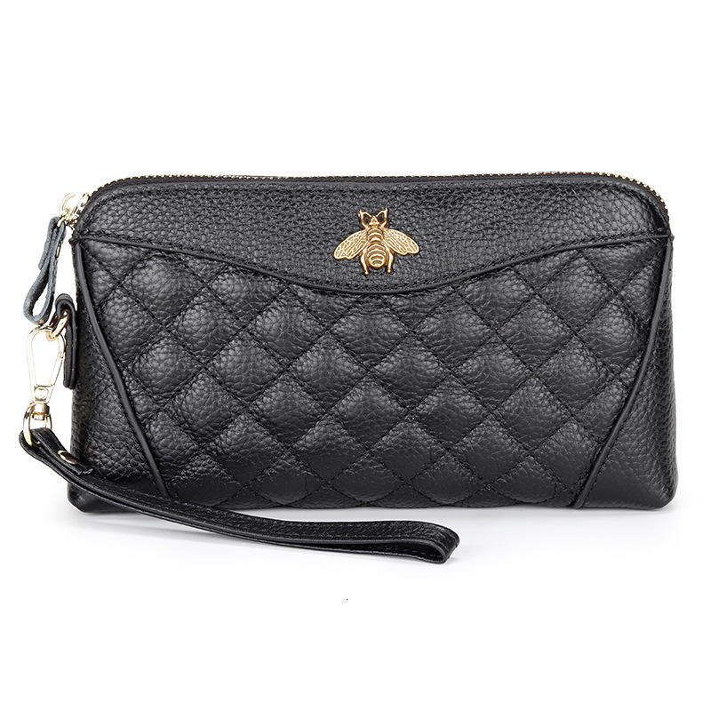 Wallet First Layer Cowhide Handbag Women Leather Grab Bag Simple Soft Mother's Mobile Phone Zero Long Small 049