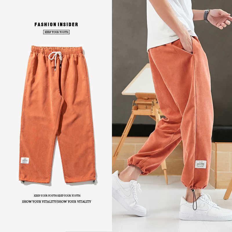 Summer Hip Hop Harem Pants Men Joggers Ankle-Length Trousers Male Casual Baggy Pants 210930