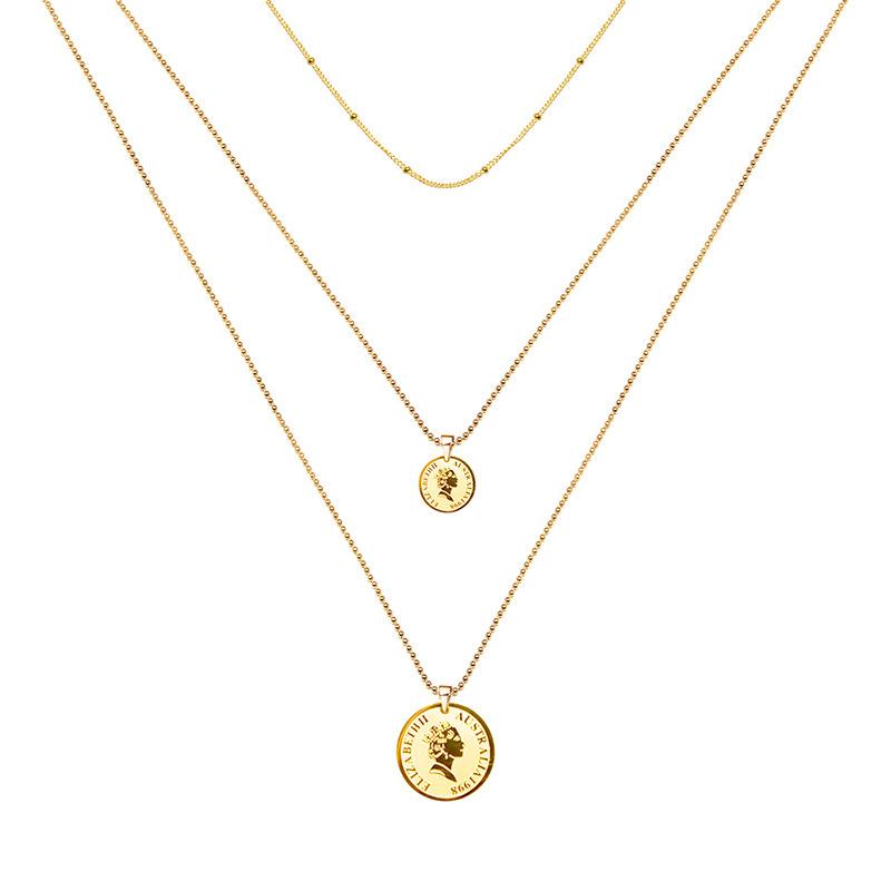 Pendant Necklaces Stainless Marka Portrait Three-layer Design Bead Chain Necklace Female Steel Plated Gift For Women Statement Accessories J, Silver
Pendant Necklaces Stainless Marka Portrait Three-layer Design Bead Chain Necklace Female Steel Plated Gift For Women Statement Accessories J, Silver