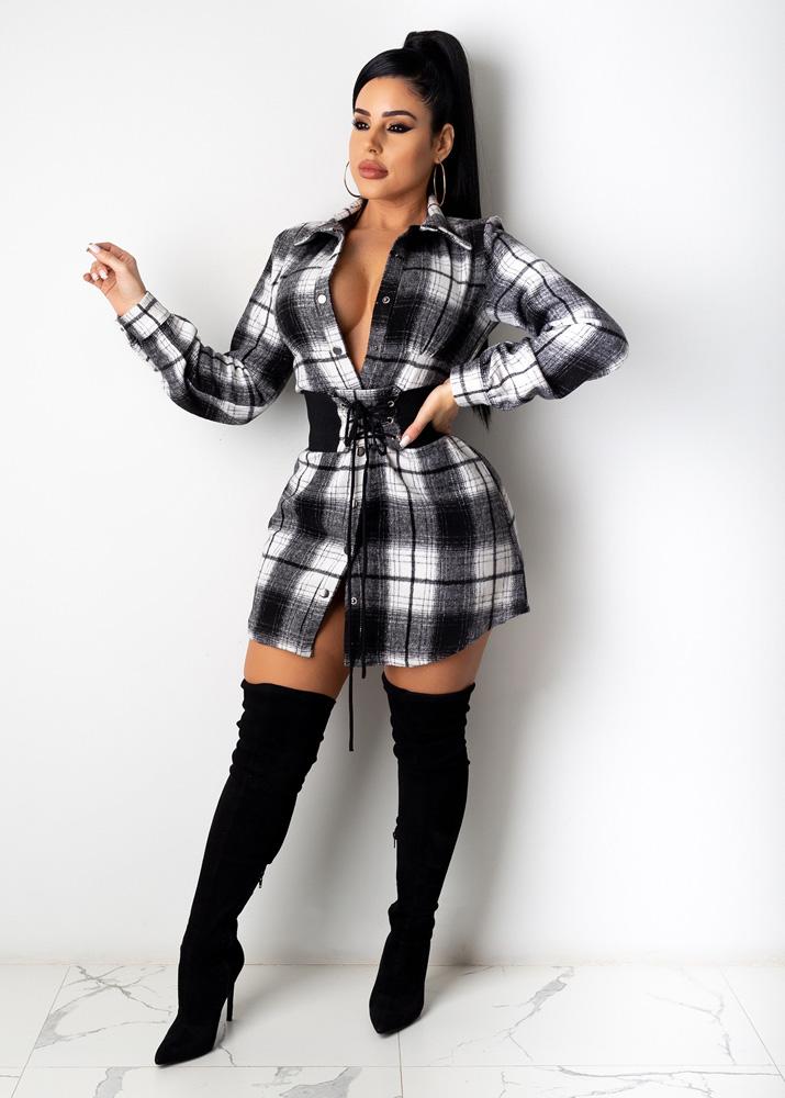 Women' Blouses & Shirts Plaid Casual Shirt Dress Sexy Women Turn Down Collar Elegant High Street Blouse Top, Da22916
Women' Blouses & Shirts Plaid Casual Shirt Dress Sexy Women Turn Down Collar Elegant High Street Blouse Top, Da22916
