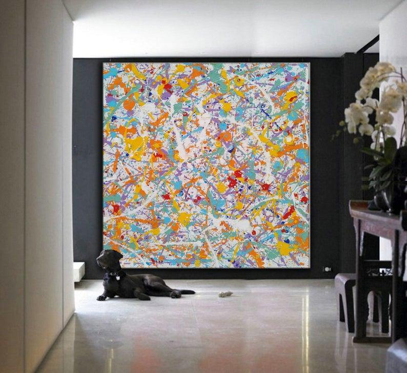Paintings Jackson Pollock Style Painting Large Wall Art Squre Artwork Abstract Inspired Canvas
Paintings Jackson Pollock Style Painting Large Wall Art Squre Artwork Abstract Inspired Canvas