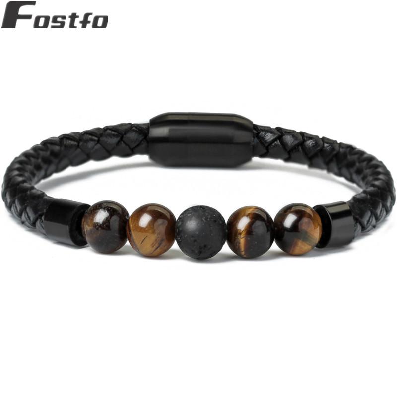Beaded, Strands Fostfo 1pcs Lava Tiger Eye Stone Beads Leather Bracelet Stainless Steel Magnetic Clasp Charm For Women Men Jewelry, Black
Beaded, Strands Fostfo 1pcs Lava Tiger Eye Stone Beads Leather Bracelet Stainless Steel Magnetic Clasp Charm For Women Men Jewelry, Black