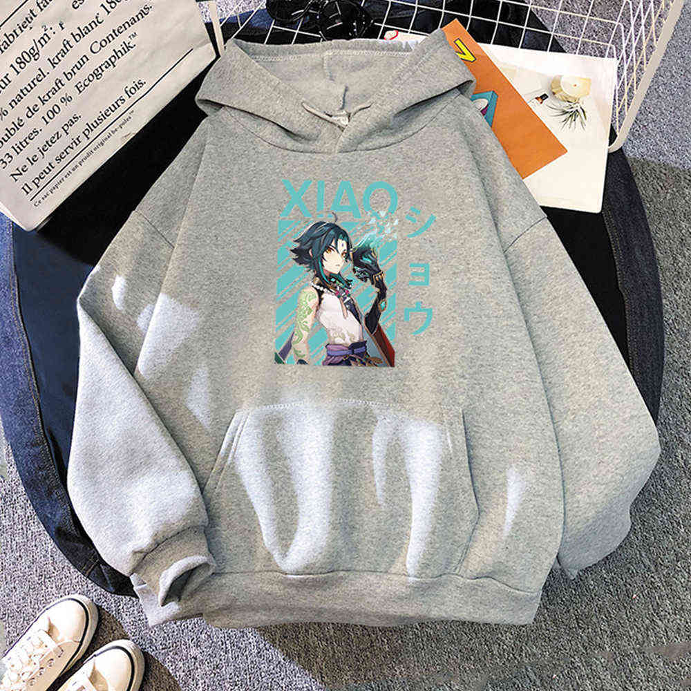 Genshin Impact Hoodies Men Women Fashion Anime Game Print Streetwear Xiao Harajuku Oversized Sweatshirts Hoodie Unisex Tracksuit Y0901