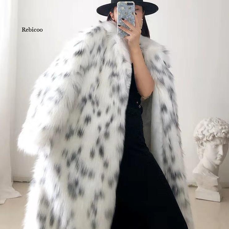Women's Fur & Faux Elegant Women Overcoat Imitation Winter Warm Coat Ladies Fashion Leopard Print Plus Size Coats 2021, Black 
Women's Fur & Faux Elegant Women Overcoat Imitation Winter Warm Coat Ladies Fashion Leopard Print Plus Size Coats 2021, Black