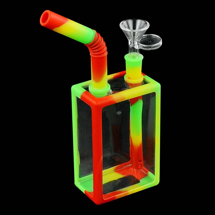 Unique Silicone 7'' Glass Bongs Smoking Water Pipes Hookahs Bong watering cup with straw
Unique Silicone 7'' Glass Bongs Smoking Water Pipes Hookahs Bong watering cup with straw