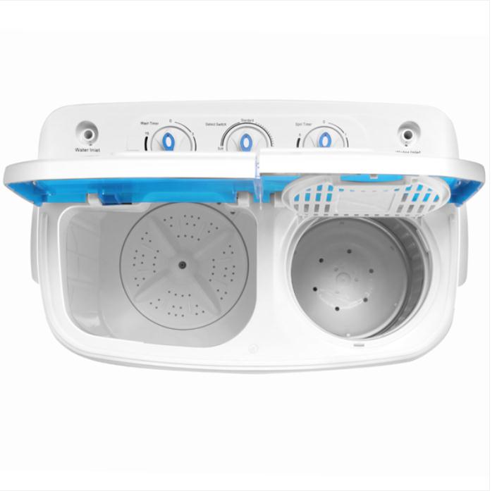 Laundry Products Compact Tub with Built-in Drain Pump XPB46-RS4 13Lbs Semi-automatic Twin Tube Washing Machine US Standard White & Blue