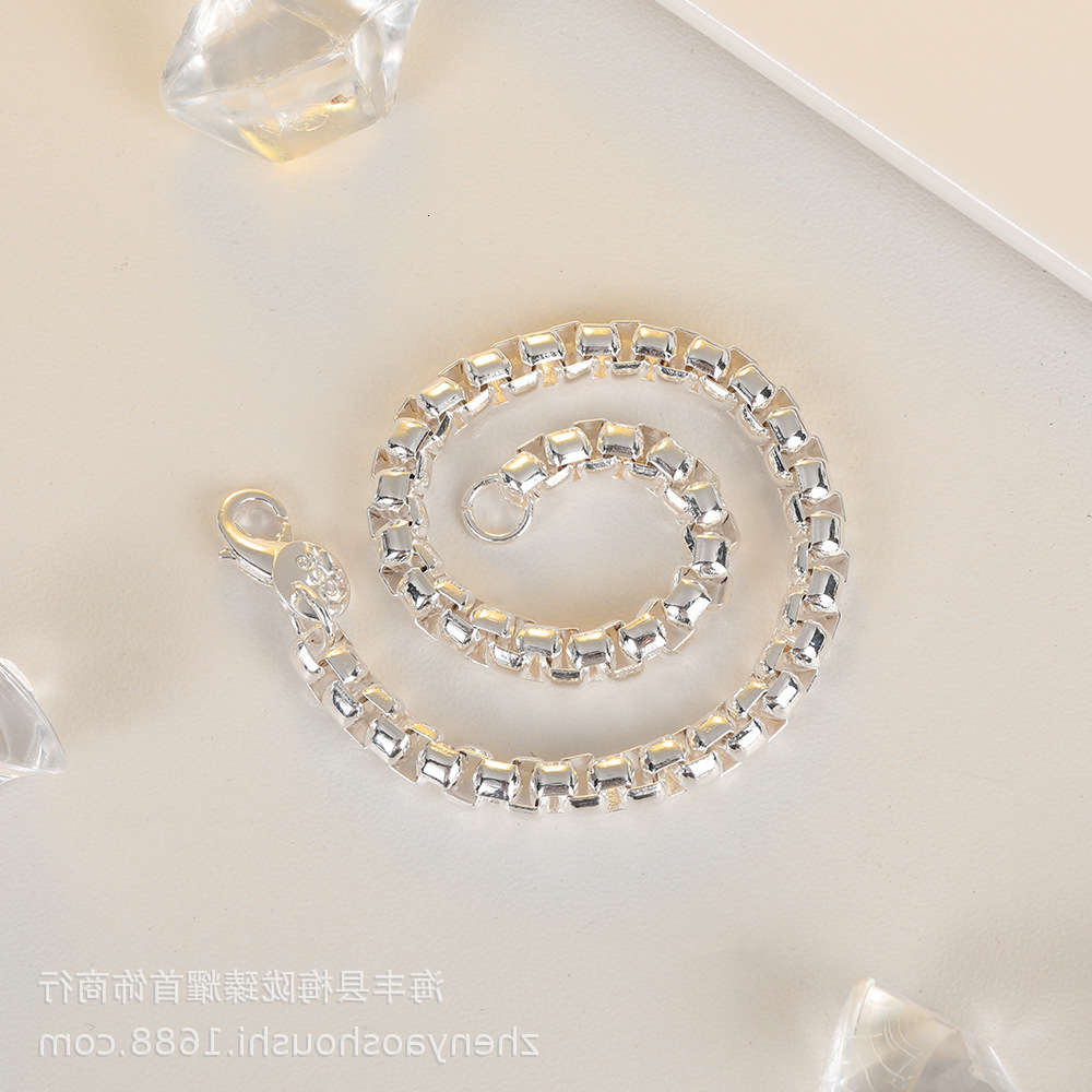 Hand catenary 5mm Round Box Baby Bracelet men's fashion simple Copper Plated 925 silver bracelet women's, Black
Hand catenary 5mm Round Box Baby Bracelet men's fashion simple Copper Plated 925 silver bracelet women's, Black