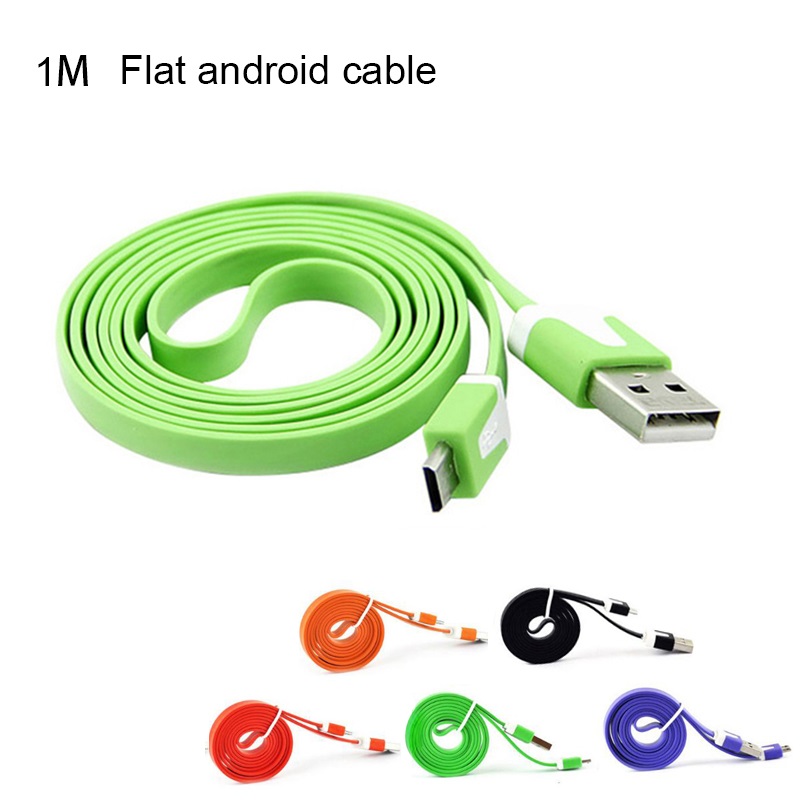 Colorful 1M 3FT 2A Flat Noodel Micro USB Data Cables Charging Adapter Soft Metal Head V8 5pin Cable for Android Smartphone, White
Colorful 1M 3FT 2A Flat Noodel Micro USB Data Cables Charging Adapter Soft Metal Head V8 5pin Cable for Android Smartphone, White