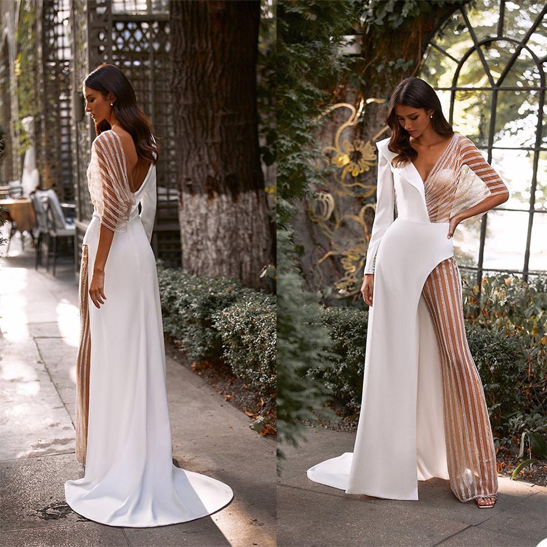 2021 Unique Design White Splicing Mermaid Wedding Dress V Neck Bridal Gowns Backless Beads Arabic Marriage Dresses Robe De Mariee, Multicolor
2021 Unique Design White Splicing Mermaid Wedding Dress V Neck Bridal Gowns Backless Beads Arabic Marriage Dresses Robe De Mariee, Multicolor