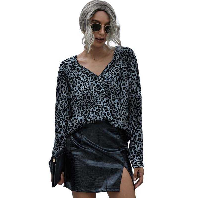 Womens Tops And Blouses Summer Leopard V-neck Long Sleeve Office Elegant Ladies Shirts Plus Size Vintage Chiffon Blouse 210608, Light blue
Womens Tops And Blouses Summer Leopard V-neck Long Sleeve Office Elegant Ladies Shirts Plus Size Vintage Chiffon Blouse 210608, Light blue