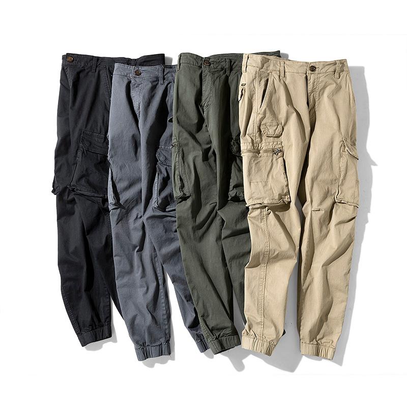 Men Cargo Pants Lightweight Army Trousers Men's Quick Dry Pure Cotton Breathable Male Casual Bottom Trouser Multi-Pockets