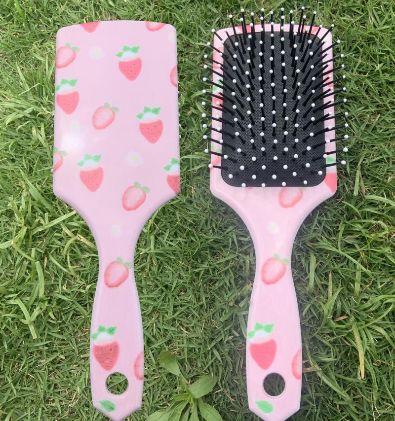 Hair Brushes Fashion Comb Cute Cartoon Fruit Pattern Floral Massage Children Girl Carry Long Mm Anti-knot Brush