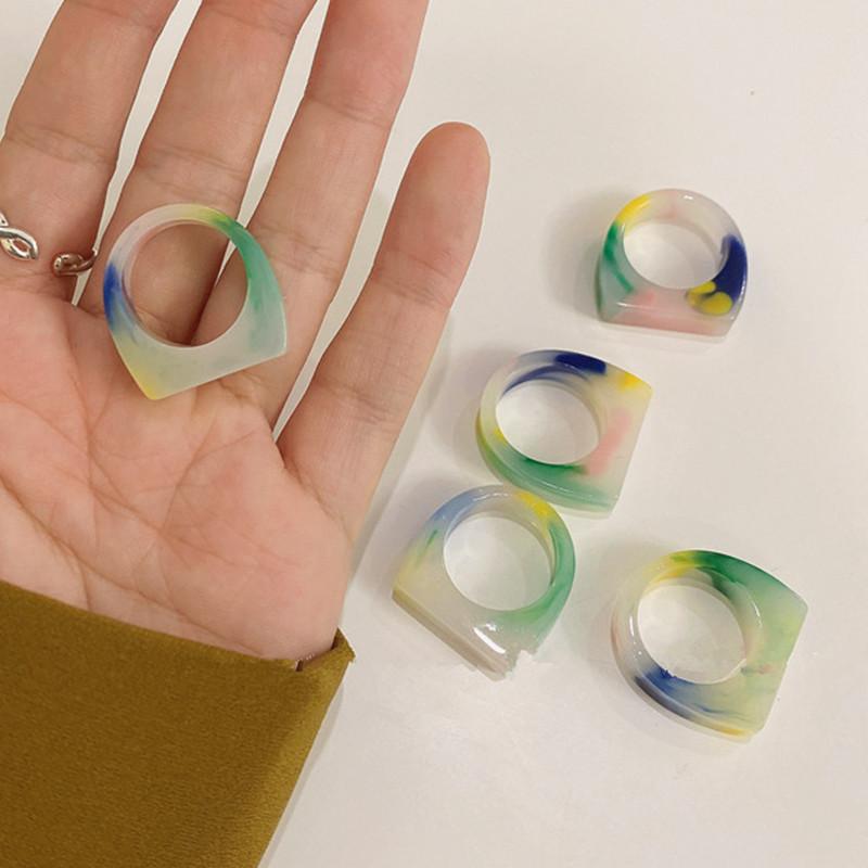 Korea Vintage Colorful Geometric Irregular Round Acrylic Resin Rings For Women Girls Spring Candy Color Cluster, Golden;silver
Korea Vintage Colorful Geometric Irregular Round Acrylic Resin Rings For Women Girls Spring Candy Color Cluster, Golden;silver
