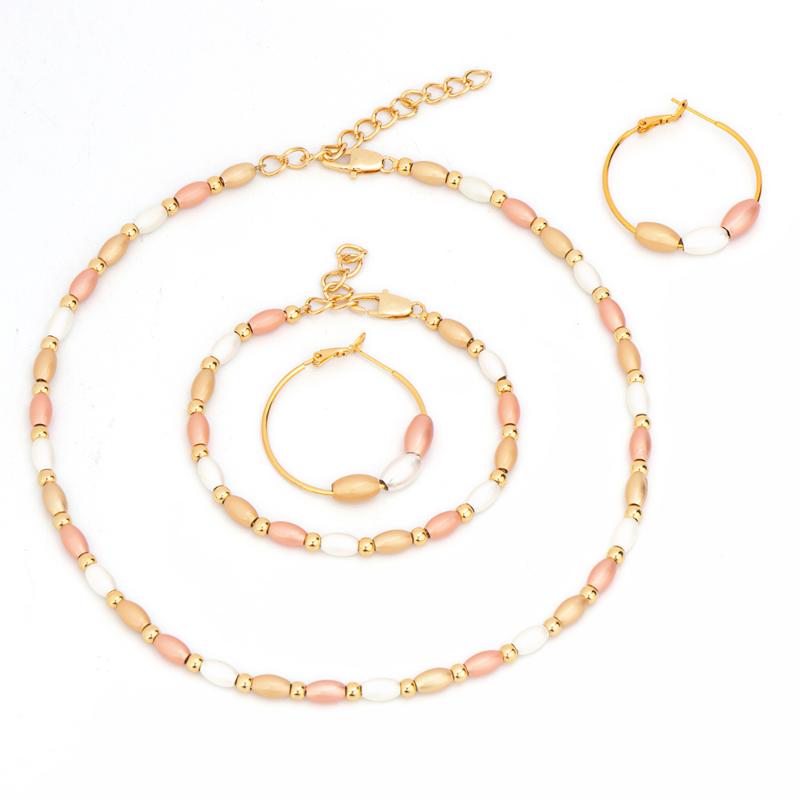 Earrings & Necklace Women Chic Jewelry Sets Pendant Romantic Geometric Beads For Wedding Party Copper Ear Studs Set, Silver
Earrings & Necklace Women Chic Jewelry Sets Pendant Romantic Geometric Beads For Wedding Party Copper Ear Studs Set, Silver