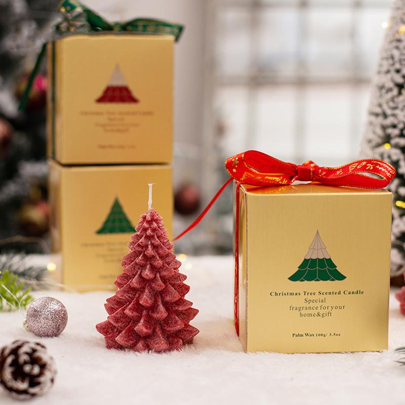 Decorations Candles Christmas Tree Aromatherapy Candle Creative Xmas Gifts About 8*9cm Gift Box Package LLB12362 S260204