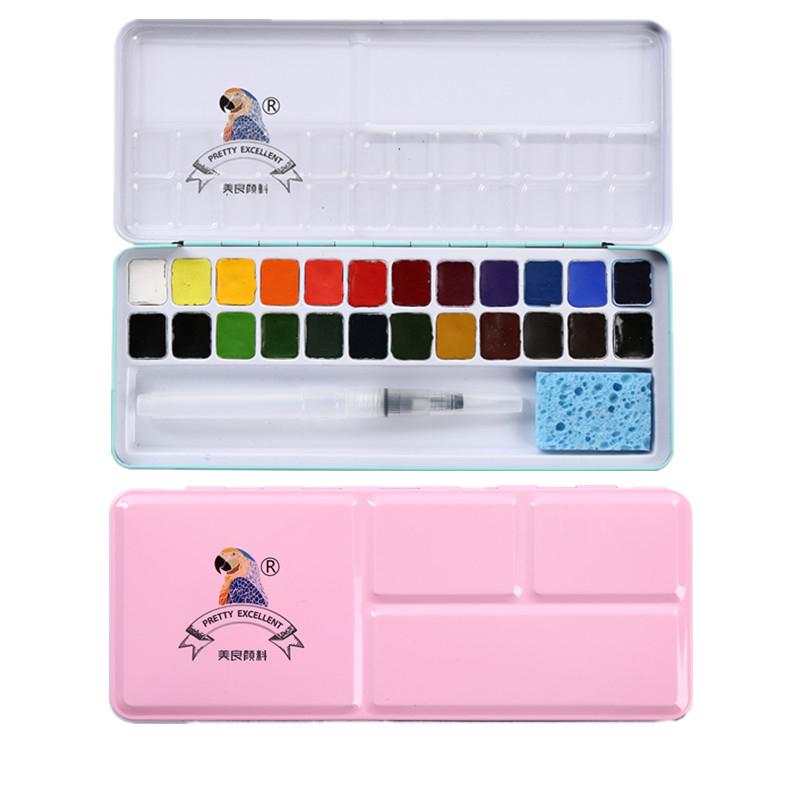 Gift Sets 24 Colors Professional Pink Green Iron Box Portable Pigment Watercolor Set Solid Paint For Painting
Gift Sets 24 Colors Professional Pink Green Iron Box Portable Pigment Watercolor Set Solid Paint For Painting