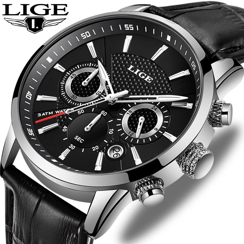 Wristwatches Mens Watches LIGE Top Men's Leather Sport Watch Men Waterproof Multifunction Quartz Wristwatch Relogio Masculino, Leather full black
Wristwatches Mens Watches LIGE Top Men's Leather Sport Watch Men Waterproof Multifunction Quartz Wristwatch Relogio Masculino, Leather full black