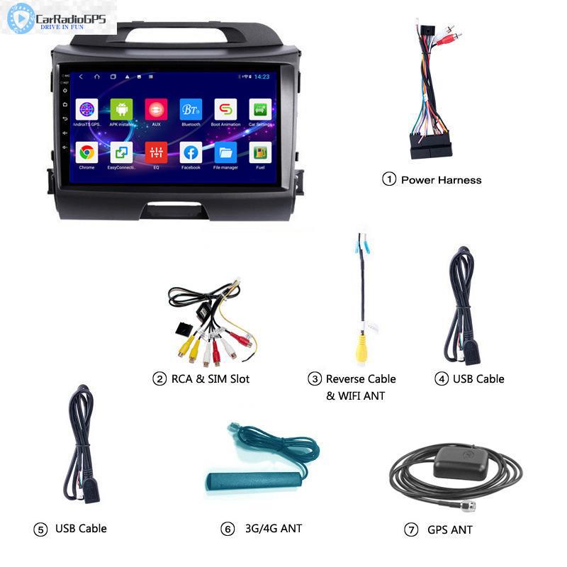 Car dvd Audio Video Player for KIA SPORTAGE R 2010 2011 2012 2013-2016 GPS Navigation Android 10.0 Radio Touch Screen HD Head Unit