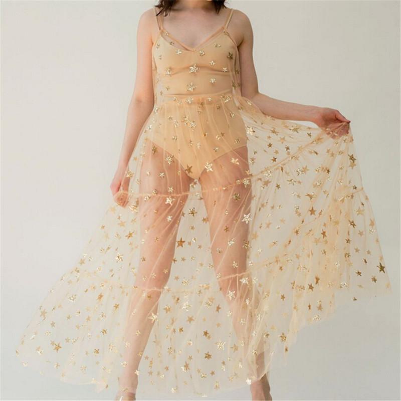 Womens Mesh Sheer Sling Bikini Cover Up Sequins Sparkle Star Print Summer Long Beach Dress Lace Tulle Swimwear Bling Sarongs
Womens Mesh Sheer Sling Bikini Cover Up Sequins Sparkle Star Print Summer Long Beach Dress Lace Tulle Swimwear Bling Sarongs