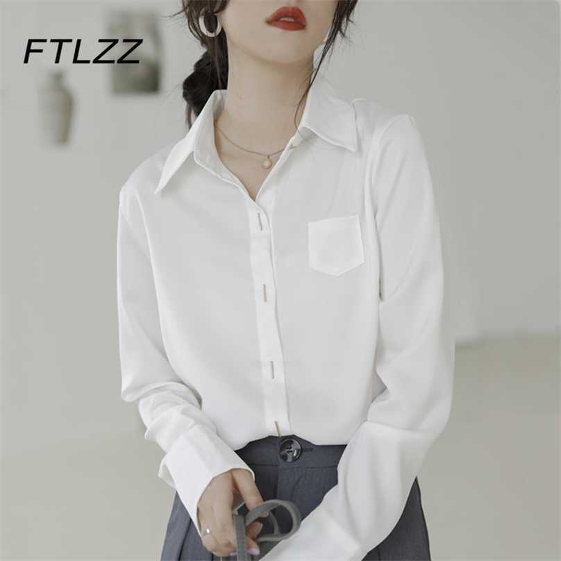 Women Office Blouse Fashion Spring Autumn Long Sleeve Button Up Satin White Shirts Ladies Korean Casual Tops Clothes 210525
Women Office Blouse Fashion Spring Autumn Long Sleeve Button Up Satin White Shirts Ladies Korean Casual Tops Clothes 210525
