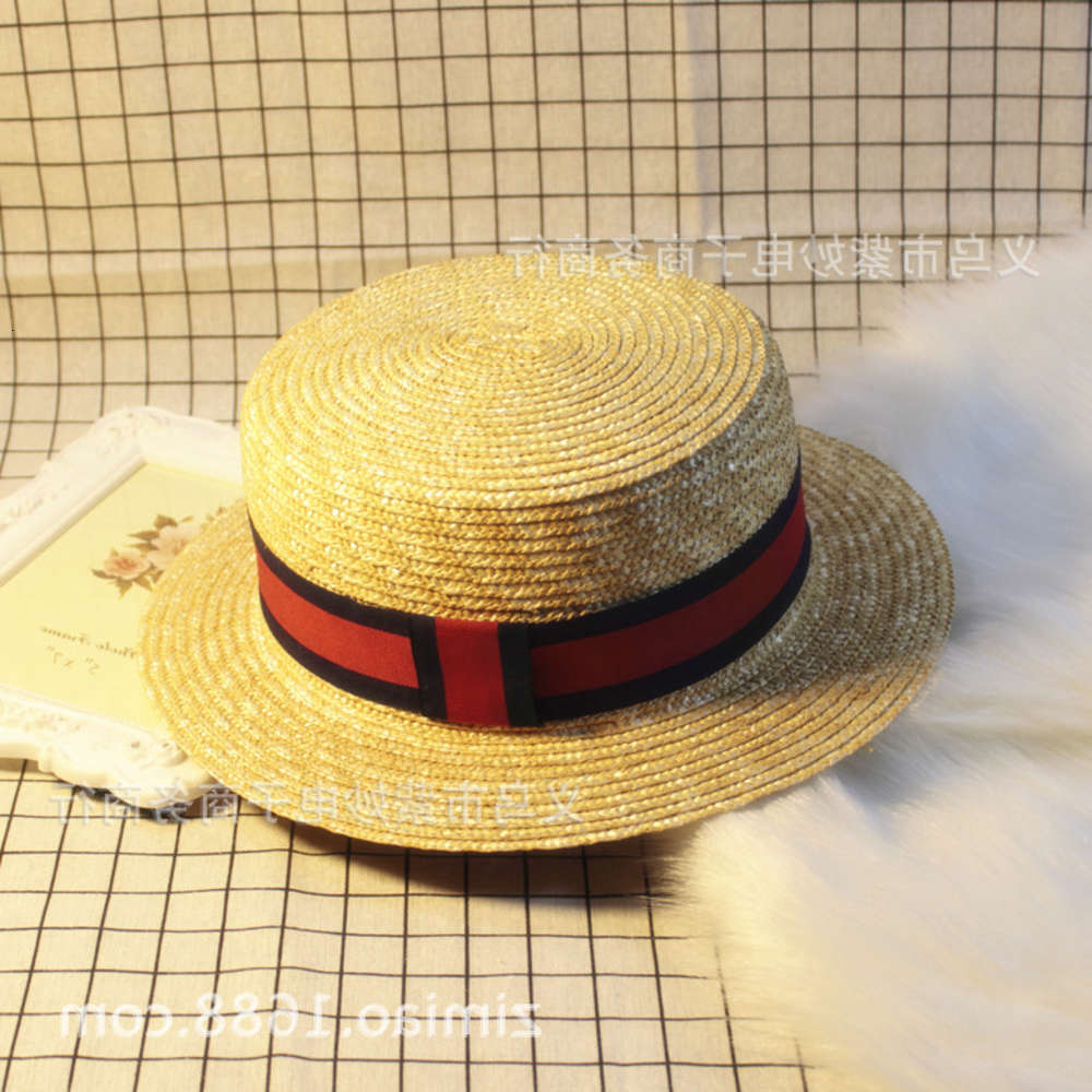 Sun hat natural summer short edge Straw fashion top hat hand knitting, Blue;gray