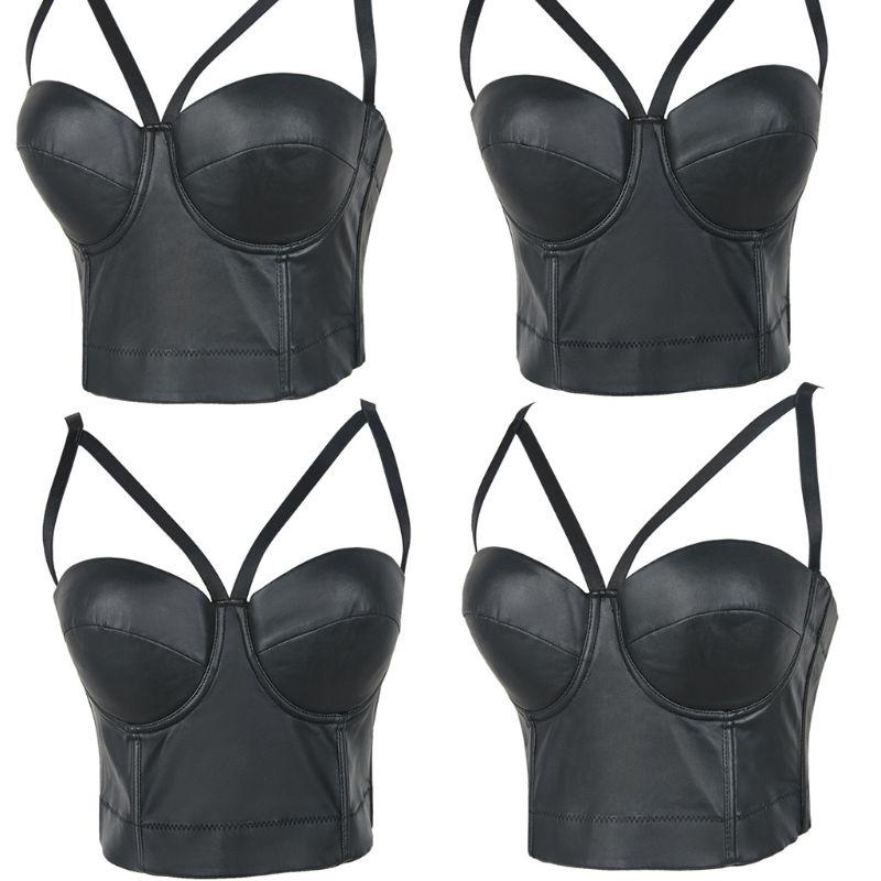 Women's Tanks & Camis Women Faux Leather Bustier Crop Top Push Up Strappy Black Bralette Club Corset U50C, Bk
Women's Tanks & Camis Women Faux Leather Bustier Crop Top Push Up Strappy Black Bralette Club Corset U50C, Bk
