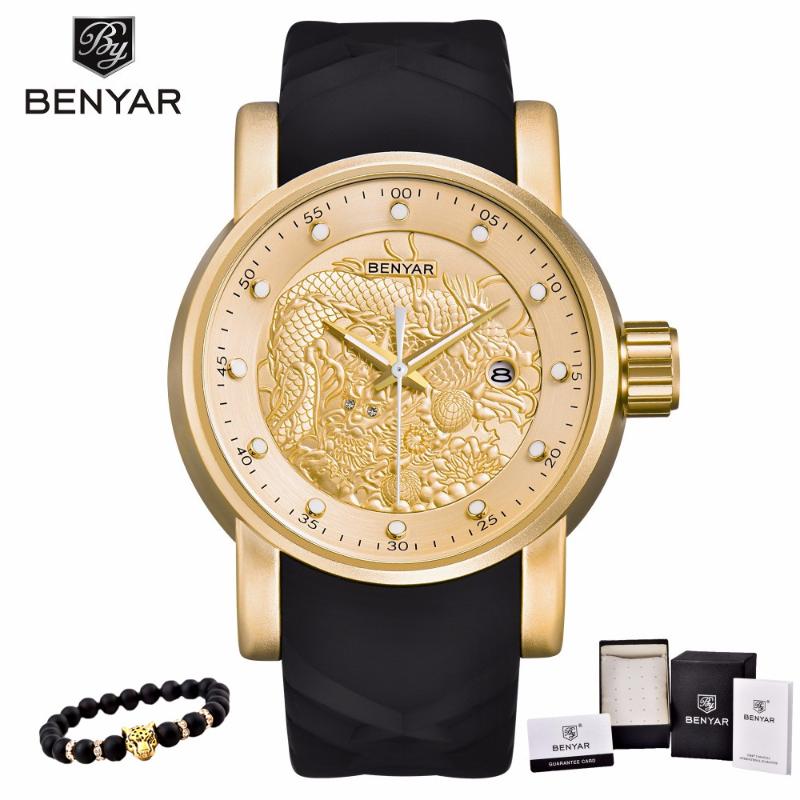 Wristwatches Chinese Dragon Calendar BENYAR Watches Men Waterproof Silicone Strap Fashion Quartz Simple Watch Relogio Masculino, 5115-rose gold
Wristwatches Chinese Dragon Calendar BENYAR Watches Men Waterproof Silicone Strap Fashion Quartz Simple Watch Relogio Masculino, 5115-rose gold
