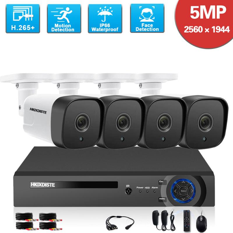 

Wireless Camera Kits 5MP 4 Channel AHD DVR Kit Outdoor Face Detection CCTV Security System Set 4CH Video Surveillance H.265