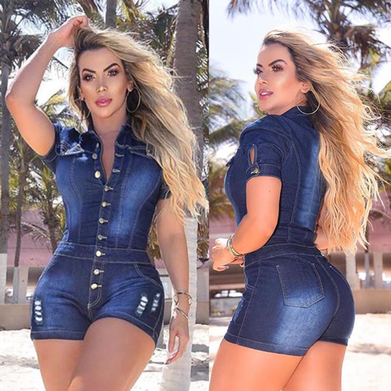 Women' Jumpsuits & Rompers Adogirl Women Classic Button Up Short Sleeve Denim Washed Playsuit Turn-down Collar Streetwear Jeans Bodysuit On, Blue playsuit
Women' Jumpsuits & Rompers Adogirl Women Classic Button Up Short Sleeve Denim Washed Playsuit Turn-down Collar Streetwear Jeans Bodysuit On, Blue playsuit