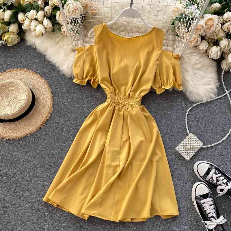 Slim Sexy Off Shoulder Summer Short Tie Dress Vestido De Festa Women Party High Waist Dress Casual A-line Dresses 210521