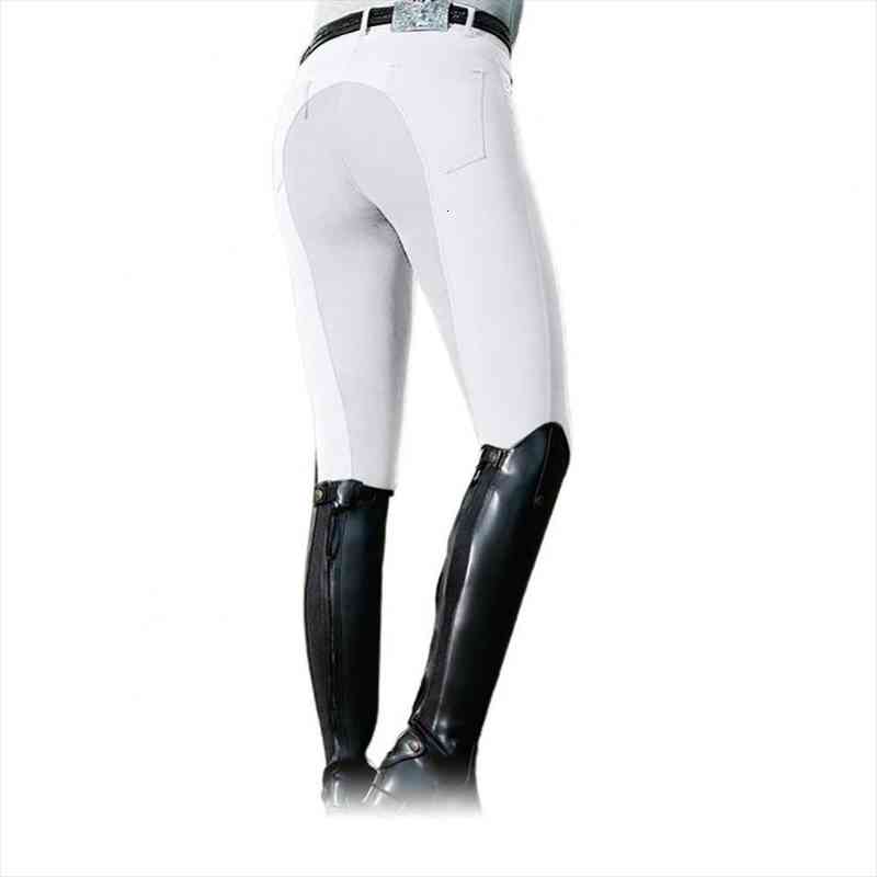 40%women fashion high waist elastic equestrian pants horse racing skinny trousers, Black;white