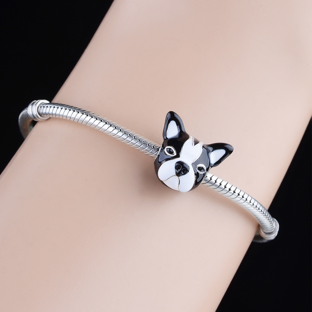 Fit Original Famous Brand Charm Bracelet Real 925 Silver Loyal Friend French Bulldog Beads For Making Women Berloque