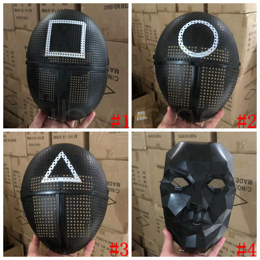 DHL Ship Squid Game Masked Man Masks Round Squire Triangle Cosply Mask Accessories Delicate Halloween Masquerade Costume Party Props RRA4478
DHL Ship Squid Game Masked Man Masks Round Squire Triangle Cosply Mask Accessories Delicate Halloween Masquerade Costume Party Props RRA4478