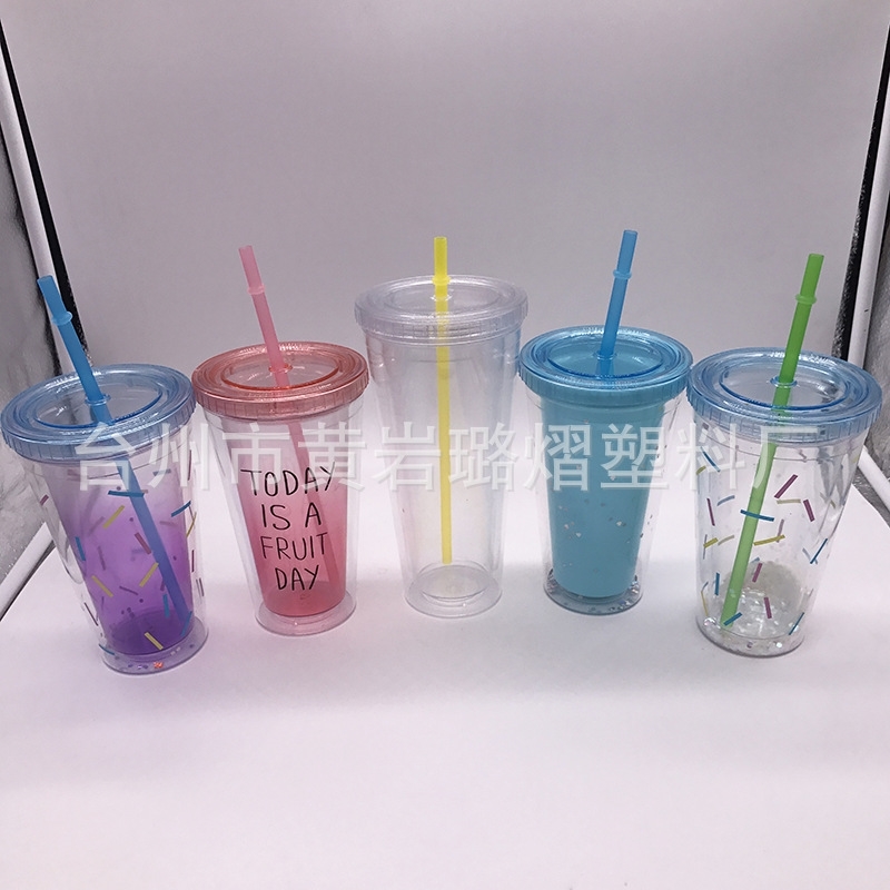 Creative simple plastic large capacity double straw flat cover straight cup 12 16 / 20oz, White
Creative simple plastic large capacity double straw flat cover straight cup 12 16 / 20oz, White