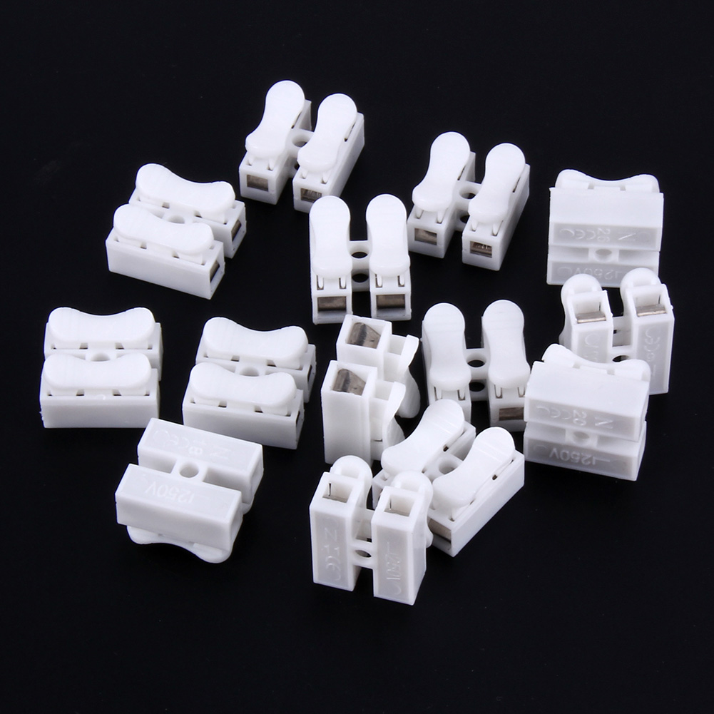 50Pcs CH-2 CH-3 Spring Wire Quick Connector Lighting Accessories 2P 3P Electrical Crimp Terminals Block Splice Cable Clamp Easy Fit Led Strip free shi