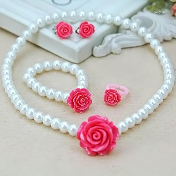 Earrings & Necklace Kids Girls Child Pearl Flower Shape + Bracelet Ring Ear Clips Jewelry Set HSJ88, Silver
Earrings & Necklace Kids Girls Child Pearl Flower Shape + Bracelet Ring Ear Clips Jewelry Set HSJ88, Silver